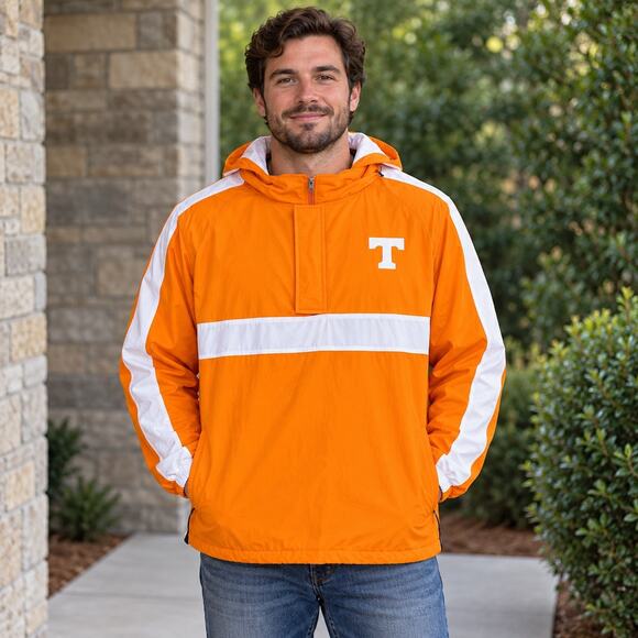 NCAA Other - Tennessee Volunteers NCAA Jacket Mens 2XL Orange White Pullover Anorak Hooded
